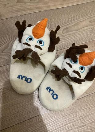 Домашние тапочки новогодние disney олаф olaf холодное сердце2 фото