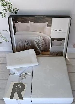 Постельное белье сатин жаккард romeo home евро размер 200 на 220 см artemis