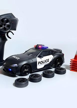 Детская радиоуправляемая машина toyota supra mk5 полиция 1:24 4wd дрифт авто с сирененой подсветкой и пультом
