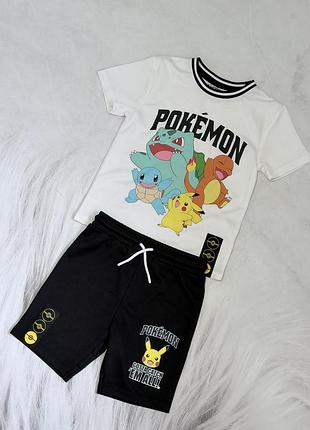 Костюм шорти та футболка pokémon primark 6-7 років 116-122 см