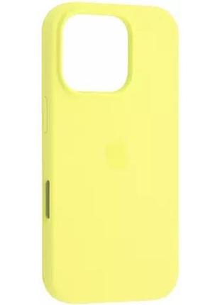 Силіконовий чохол для iphone 16 pro з закритим низом silicone case жовтий mellow yellow 51 (бампер)