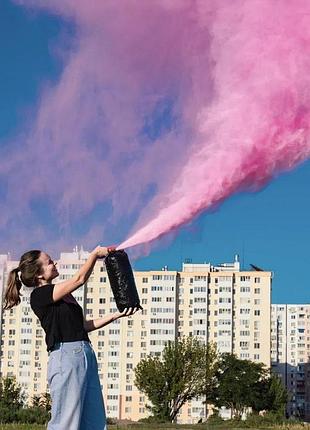 Балон з фарбою холі 3 кг. для gender party, для свят, гендер паті, фестивалів, флешмобів, фото рожевий