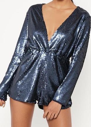 Новий яскравий ромпер у паєтки missguided