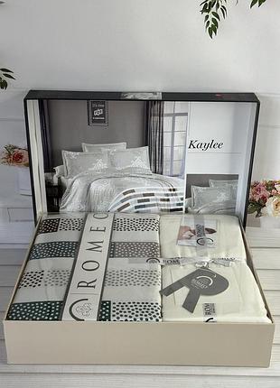 Постельное сатиновое белье евро размер 200 на 220 см romeo home kaylee