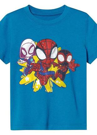 Футболка хлопковая з принтом для мальчика marvel spider man 479493 098-104 см (2-4 years) синий