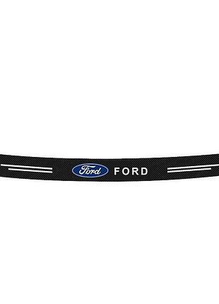 Наклейка на задний бампер округленная карбоновая ford все модели и другие марки автомобилей 100х10см