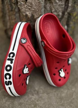 Дитячі крокси сабо crocs bayaband kids clog pepper червоно усі розміри у наявності джибітси