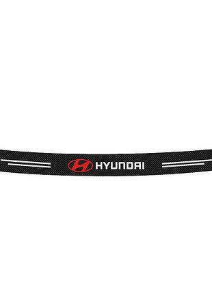 Наклейка на задний бампер округленная карбоновая hyundai все модели и другие марки автомобилей 100х10см