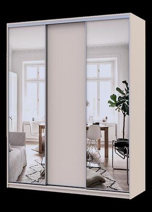 Шкаф купе doros сити лайт кашемир 1 дсп / 2 зеркала 180х60х225 (80736368)