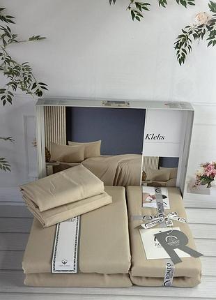 Постельное белье romeo home однотоный сатин евро размер 200 на 220 см kleks