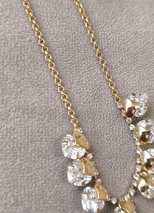 Колье ожерелье цепка цепочка цепочка под золото камешки камешки 5