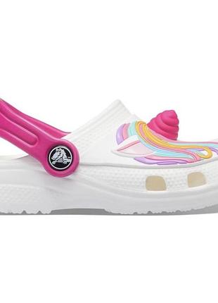 Crocs classic i am unicorn white оригинальные, кроксы детские классик белые с единорогом оригинал + коробка c10