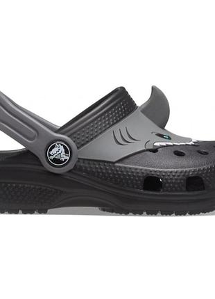 Crocs classic i am shark black оригинальные, кроксы детские классик черные с единорогом оригинал + коробка