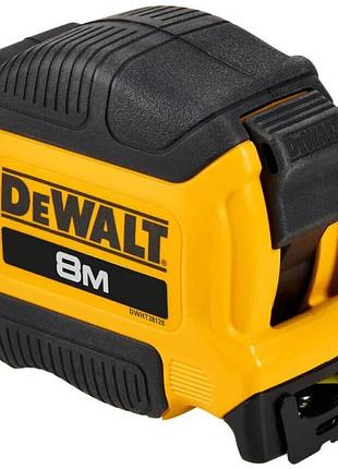 Рулетка dewalt compact, 8мх28мм, с фиксатором сматывания, абс-пластик, магнит