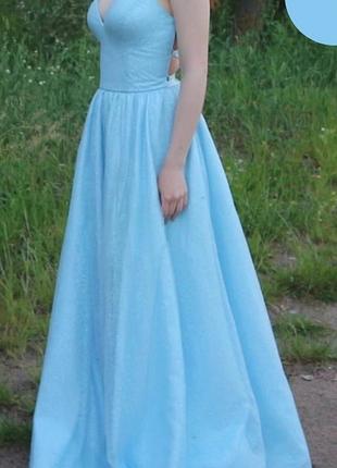 Випускна сукня пишна з блискітками жіноча довга
