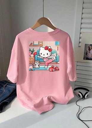 Футболка с принтом hello kitty gym одежда для спорта хелло киты пилатес йога