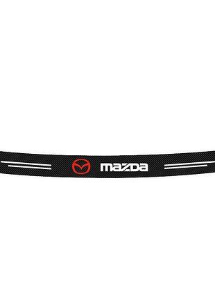 Наклейка на задний бампер округленная карбоновая mazda все модели и другие марки автомобилей 100х10см