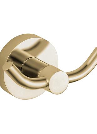 Крючок настенный двойной vbi venus округлый металл матовое золото vbi-04002bg