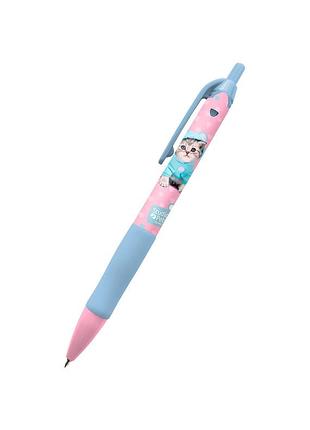 Ручка шариковая автоматическая kite studio pets синяя (sp25-039)