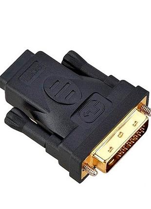 Адаптер dvi-i (24+5) - hdmi, папа-мама, переходник, позолоченный