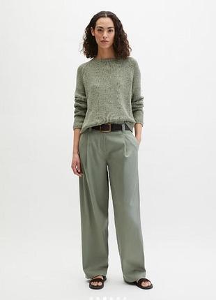 Стильний базовий светр із натуральної шерсті від marc o’polo колір свіжа шавлія