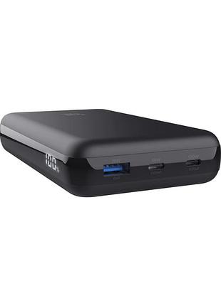 Акумулятор портативний літій-іонний power bank trust 25240_trust laro, 20000 ма·год, usb-a/2хusb-c, 100w, чорний