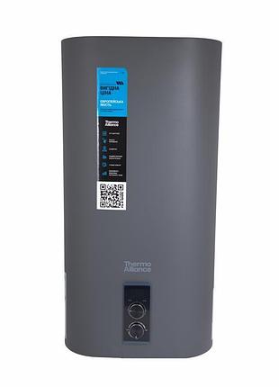Водонагрівач електричний thermo alliance 80 л, grey, плоский вертикальний, сухий тен 2 квт (0,8 + 1,5,2) dt80v20gpdd2g