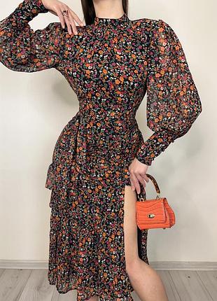 Распродажа платье topshop миди с высоким воротником