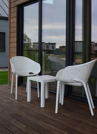 Комплект 2 стільця siesta sky pro + стіл siesta ocean side table white