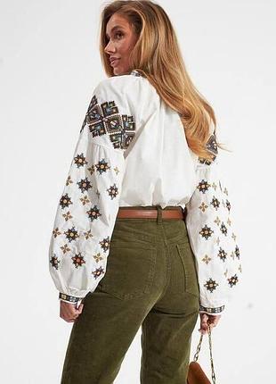 Жіноча сорочка вишиванка s m l xl 2xl 3xl рубашки жіночі вишиванки туреччина s, білий