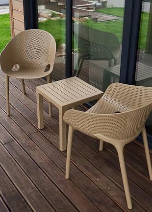 Комплект 2 стільця siesta sky pro+ стіл siesta ocean side table - taupe