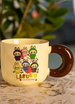 Чашка порцелянова labubu the monsters 400 (мл) подарункова кружка прикольна чашка для дітей на подарунок fm-21b