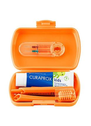 Дорожній набір для дітей curaprox tskids жовтогарячий