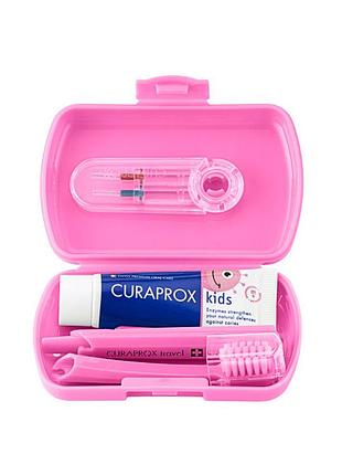 Дорожній набір для дітей curaprox tskids рожевий