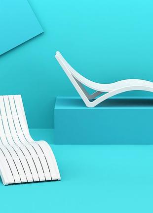 Шезлонг siesta slim white 8