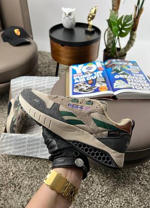 Чоловічі кросівки reebok classic leather hexalite brown grey green