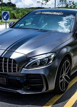 Комплект обвеса с полным задним бампером (дизайн black mamba c63gt) для mercedes c-сlass w205 2014-2021 гг