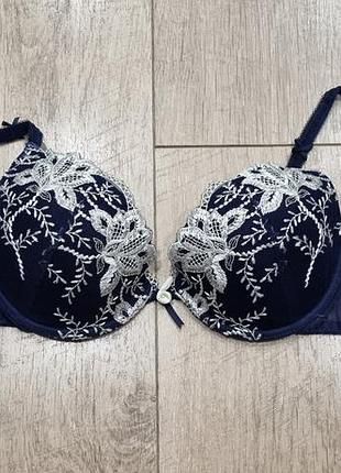 Бюстгалтер m&amp;s синий размер 70 с тонкий паралон