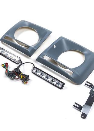 Накладки на фары с led (5 диодов, комплект) для mercedes g сlass w463 1990-2018 гг