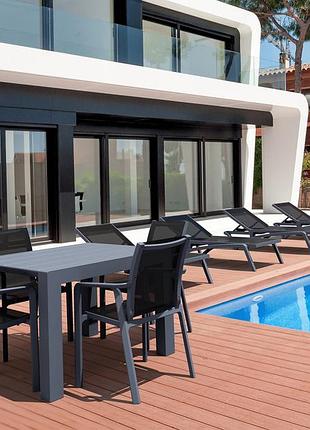 Шезлонг siesta pacific dark grey black 7