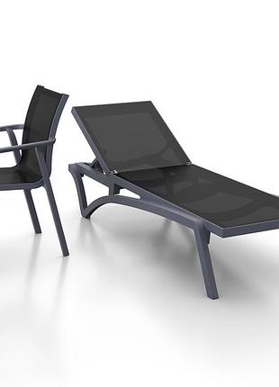 Шезлонг siesta pacific dark grey black 8