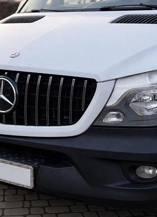 Передняя решетка gt panamericana хром (2013-2018) для mercedes sprinter w906 2006–2018 гг