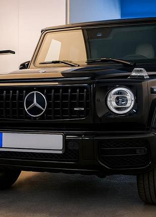 Передняя решетка (gt panamericana, без хрома) полностью черная для mercedes g сlass w463 1990-2018 гг