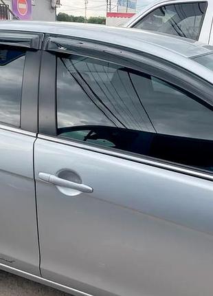 Ветровики на окна (4 шт, hic) для mitsubishi lancer x 2008- гг