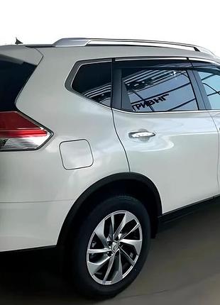 Ветровики с хромированным молдингом (4 шт, hic) для nissan x-trail t32/rogue 2014-2021 гг