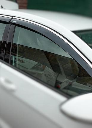 Вітровики з хромованим молдингом hb (4 шт, niken) для volkswagen golf 7/e-golf 2012-2020 рр