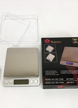 Весы точные ювелирные domotec ms-1729b 500 г, карманные весы на батарейках на золото gk-41 top shop ua_
