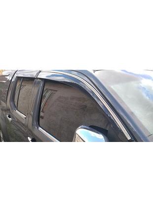 Вітровики з хромованим молдингом (4 шт., sunplex chrome) для nissan navara 2006-2015 рр