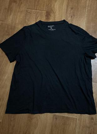 Футболка тонка  трикотажна бавовняна оверсайз вільного крою чорна базова primark regular fit xl
