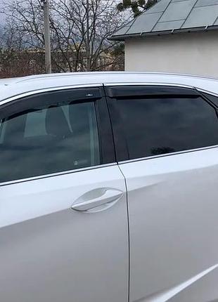 Ветровики с хромированным молдингом short (4 шт, hic) для lexus rx 2016-2022 гг